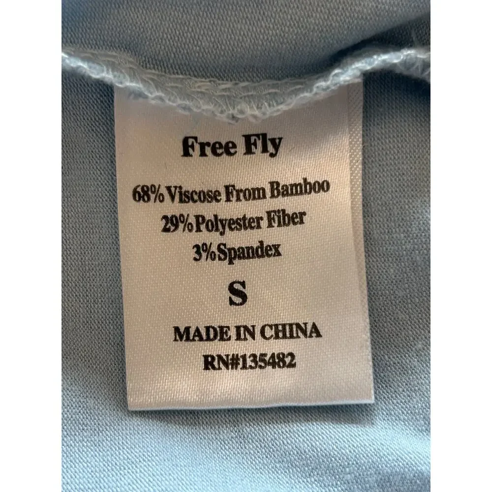 Free Fly Polo Shirt Size S Light Blue Preppy Stretch Performance Bamboo‎ Outdoor